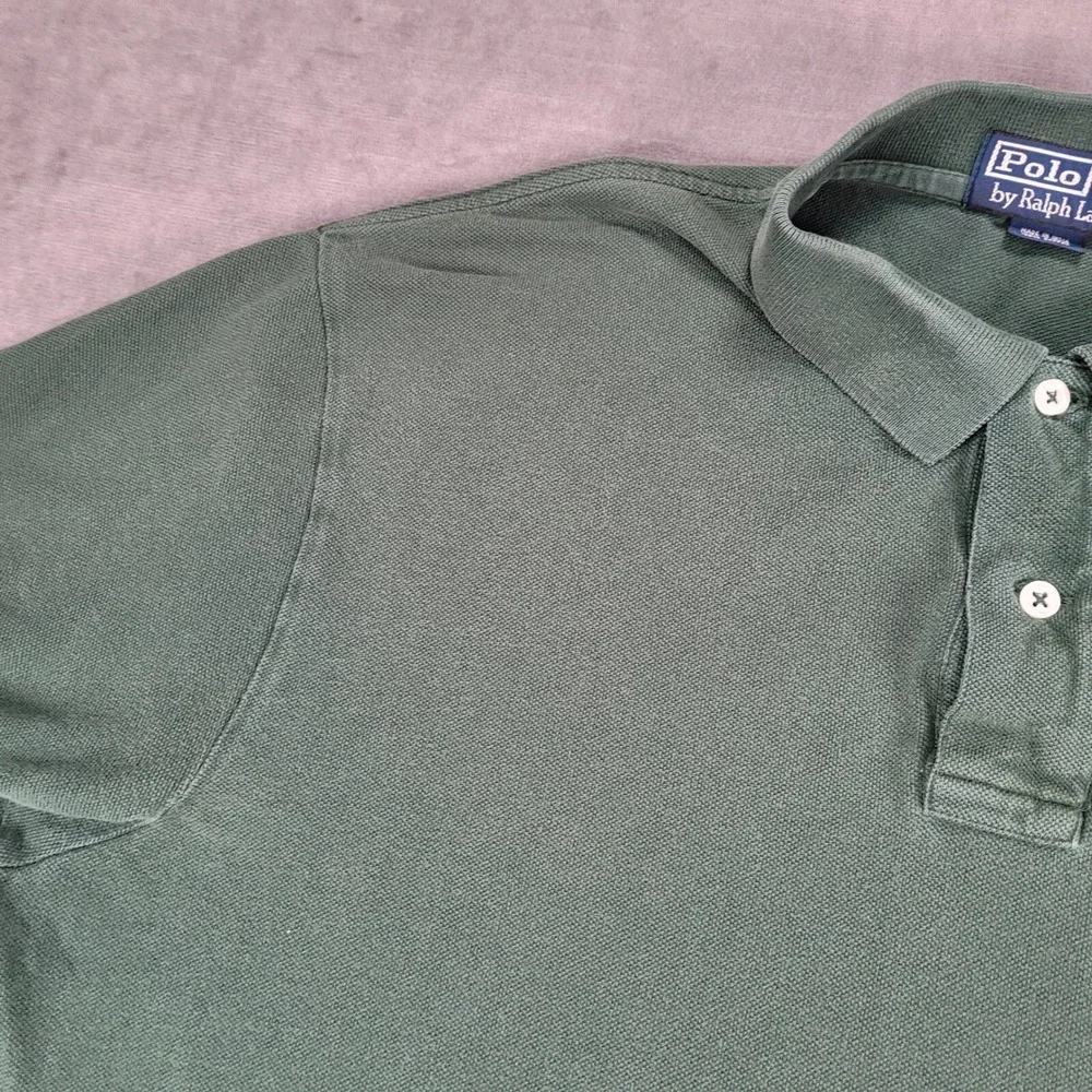 Ralph Lauren‎ Polo Big Pony Rugby Shirt Green Logo Short Sleeve L
